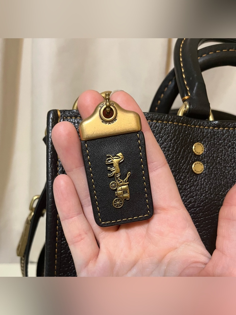 Coach Medium Rogue in Black/Brass! - Picture 10 of 13